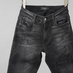AMIRI アミリ / MX1 クラッシュ加工 ストレッチ スキニーデニム パンツ / size 28 (FADE BLACK)