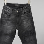 AMIRI アミリ / MX1 クラッシュ加工 ストレッチ スキニーデニム パンツ / size 28 (FADE BLACK)