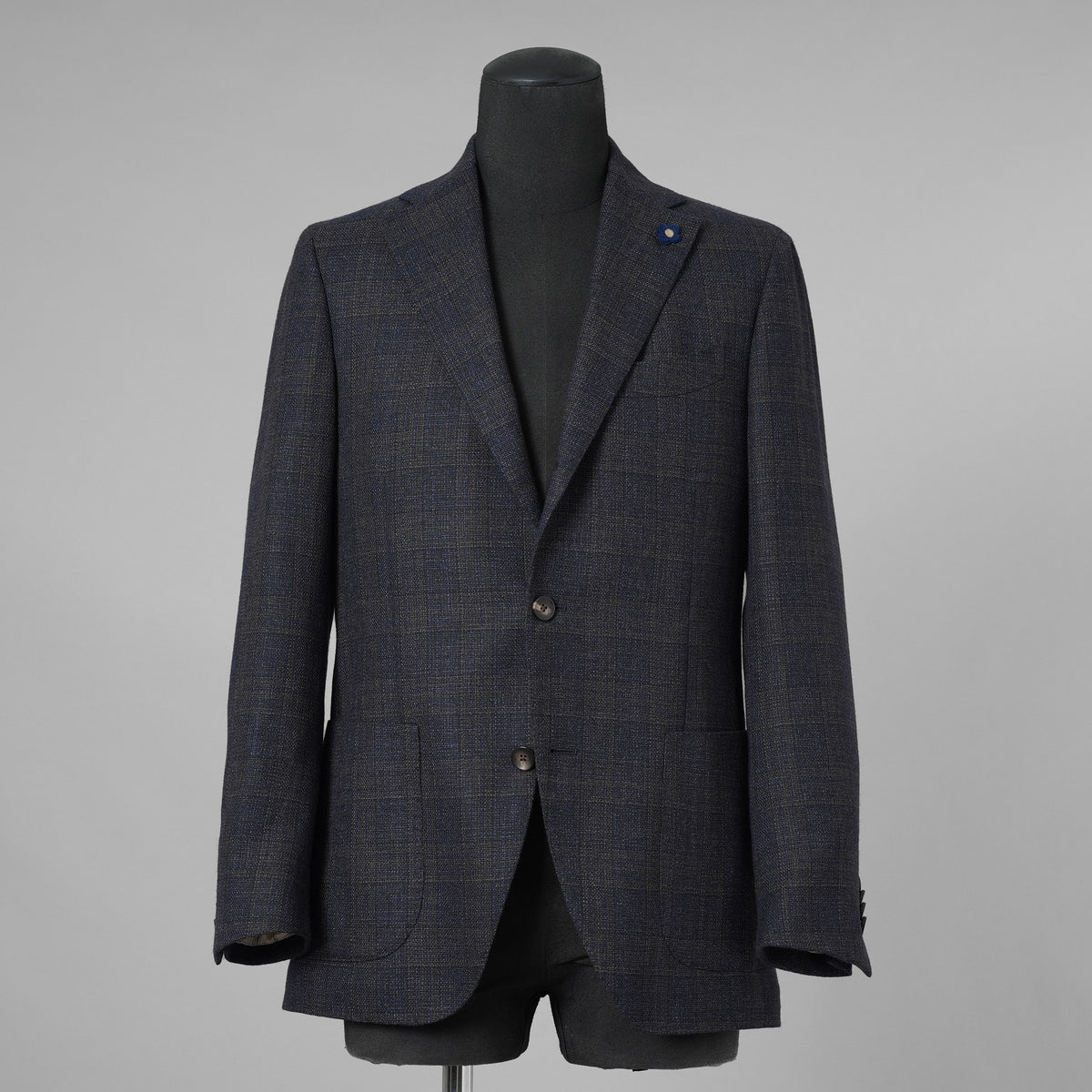LARDINI ラルディーニ / 美品 3つボタン段返り ウール ブルーチェック ジャケット / JN0526AQ / size 46 (BLUE) 352120-in-ue