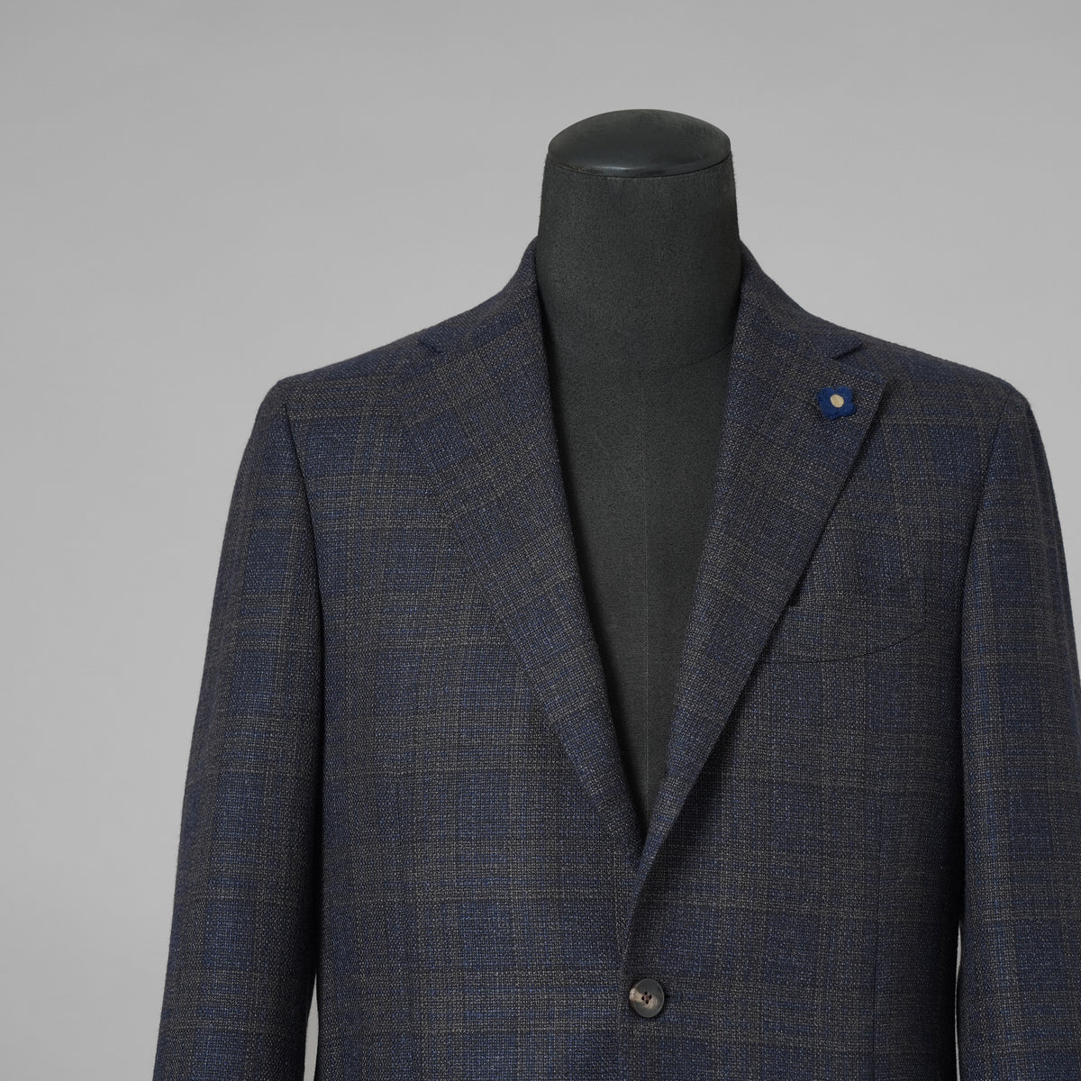 LARDINI ラルディーニ / 美品 3つボタン段返り ウール ブルーチェック ジャケット / JN0526AQ / size 46 (BLUE) 352120-in-ue