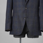 LARDINI ラルディーニ / 美品 3つボタン段返り ウール ブルーチェック ジャケット / JN0526AQ / size 46 (BLUE) 352120-in-ue