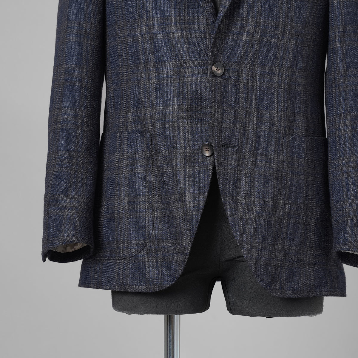 LARDINI ラルディーニ / 美品 3つボタン段返り ウール ブルーチェック ジャケット / JN0526AQ / size 46 (BLUE) 352120-in-ue