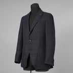 LARDINI ラルディーニ / 美品 3つボタン段返り ウール ブルーチェック ジャケット / JN0526AQ / size 46 (BLUE) 352120-in-ue
