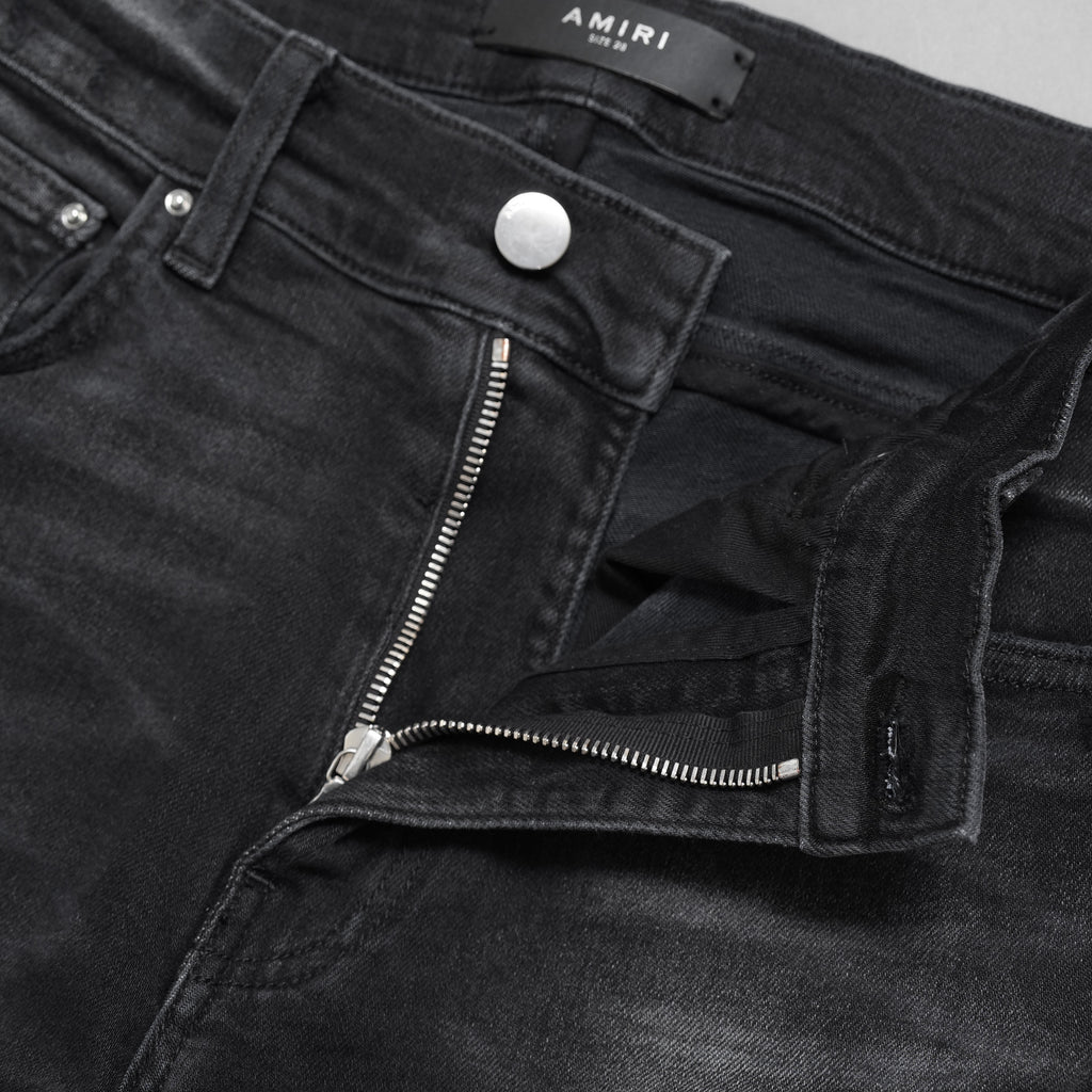 AMIRI アミリ / MX1 クラッシュ加工 ストレッチ スキニーデニム パンツ / size 28 (FADE BLACK)