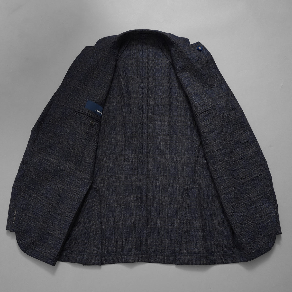 LARDINI ラルディーニ / 美品 3つボタン段返り ウール ブルーチェック ジャケット / JN0526AQ / size 46 (BLUE) 352120-in-ue