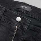 AMIRI アミリ / MX1 クラッシュ加工 ストレッチ スキニーデニム パンツ / size 28 (FADE BLACK)