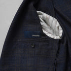 LARDINI ラルディーニ / 美品 3つボタン段返り ウール ブルーチェック ジャケット / JN0526AQ / size 46 (BLUE) 352120-in-ue