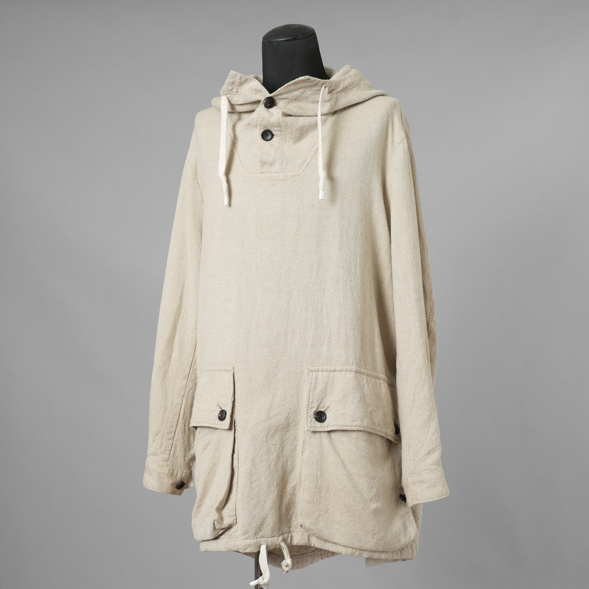 SUS-SOUSシュスー / 美品 20SS anorak middle coat ウール リネン アノラック ミドルコート パーカー / 03-SS00603 / size 7 (NATURAL)  123038-alm