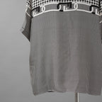FENDI フェンディ / 美品 21SS FFチェーン柄 シルク 半袖シャツ/ ルーズフィット/ FS0795 AL2K /size 41 (BLACK x WHITE)