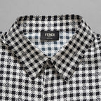 FENDI フェンディ / 美品 21SS FFチェーン柄 シルク 半袖シャツ/ ルーズフィット/ FS0795 AL2K /size 41 (BLACK x WHITE)