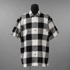 mastermind JAPAN マスターマインド ジャパン / 美品 20SS マスターシード ブロックチェック 開襟 半袖シャツ / MJ20E04-SH028-005 / size M (BLACK x WHITE)