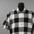 mastermind JAPAN マスターマインド ジャパン / 美品 20SS マスターシード ブロックチェック 開襟 半袖シャツ / MJ20E04-SH028-005 / size M (BLACK x WHITE)