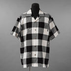 mastermind JAPAN マスターマインド ジャパン / 美品 20SS マスターシード ブロックチェック 開襟 半袖シャツ / MJ20E04-SH028-005 / size M (BLACK x WHITE)