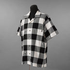 mastermind JAPAN マスターマインド ジャパン / 美品 20SS マスターシード ブロックチェック 開襟 半袖シャツ / MJ20E04-SH028-005 / size M (BLACK x WHITE)
