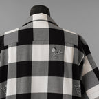 mastermind JAPAN マスターマインド ジャパン / 美品 20SS マスターシード ブロックチェック 開襟 半袖シャツ / MJ20E04-SH028-005 / size M (BLACK x WHITE)