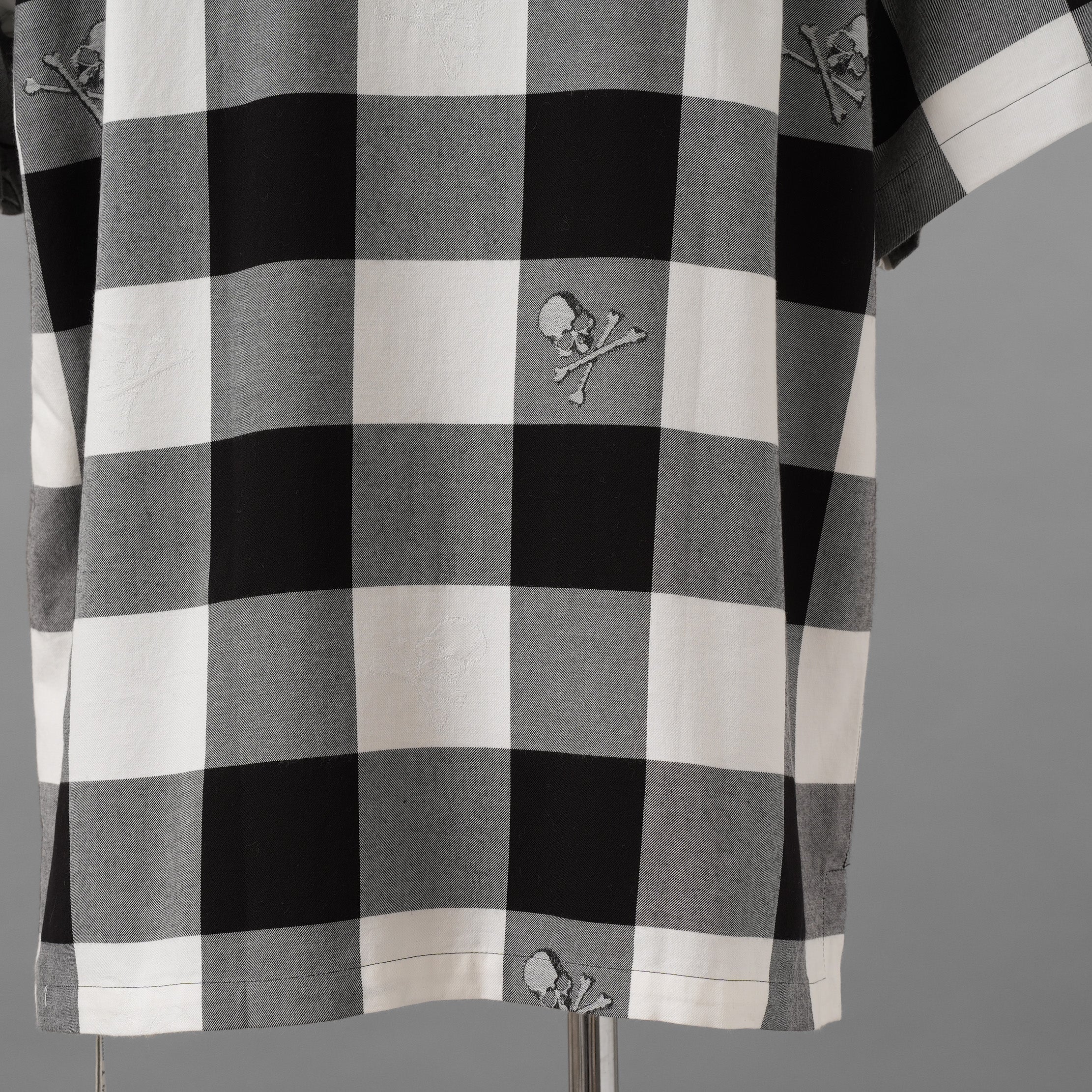 mastermind JAPAN マスターマインド ジャパン / 美品 20SS マスターシード ブロックチェック 開襟 半袖シャツ / MJ20E04-SH028-005 / size M (BLACK x WHITE)