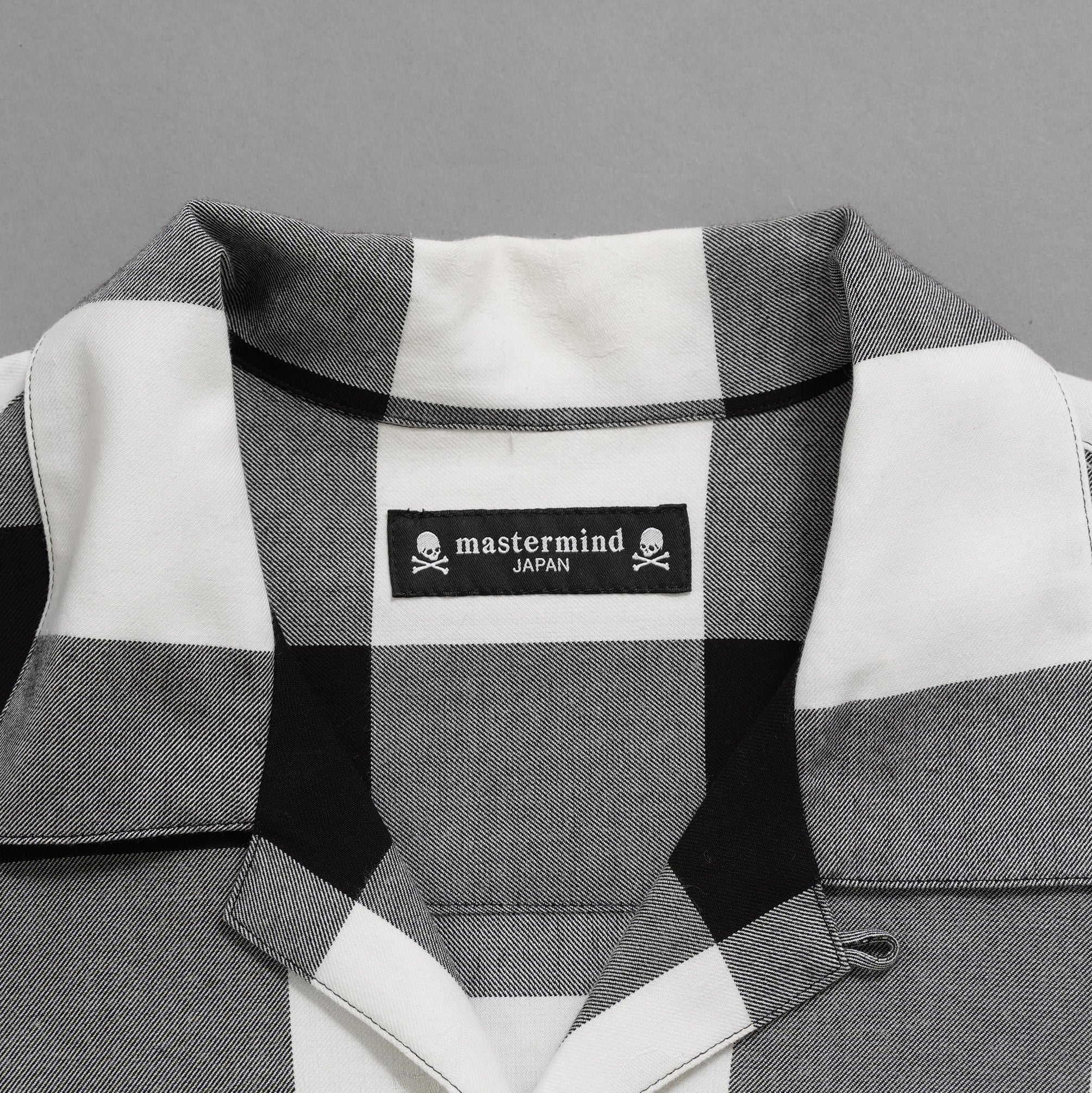 mastermind JAPAN マスターマインド ジャパン / 美品 20SS マスターシード ブロックチェック 開襟 半袖シャツ / MJ20E04-SH028-005 / size M (BLACK x WHITE)