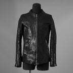 incarnation インカネーション / 極美品 21AW HORSE LEATHER NO COLLAR ZIP/F MOTO #2 LINED JB-4 ホース オーバーロック レザージャケット / 12411-41487-NK-01 / size S (BLACK)