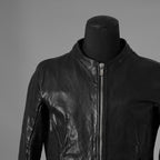 incarnation インカネーション / 極美品 21AW HORSE LEATHER NO COLLAR ZIP/F MOTO #2 LINED JB-4 ホース オーバーロック レザージャケット / 12411-41487-NK-01 / size S (BLACK)