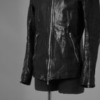 incarnation インカネーション / 極美品 21AW HORSE LEATHER NO COLLAR ZIP/F MOTO #2 LINED JB-4 ホース オーバーロック レザージャケット / 12411-41487-NK-01 / size S (BLACK)