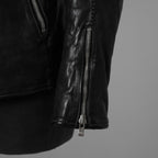 incarnation インカネーション / 極美品 21AW HORSE LEATHER NO COLLAR ZIP/F MOTO #2 LINED JB-4 ホース オーバーロック レザージャケット / 12411-41487-NK-01 / size S (BLACK)