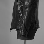 incarnation インカネーション / 極美品 21AW HORSE LEATHER NO COLLAR ZIP/F MOTO #2 LINED JB-4 ホース オーバーロック レザージャケット / 12411-41487-NK-01 / size S (BLACK)