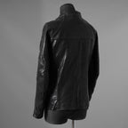 incarnation インカネーション / 極美品 21AW HORSE LEATHER NO COLLAR ZIP/F MOTO #2 LINED JB-4 ホース オーバーロック レザージャケット / 12411-41487-NK-01 / size S (BLACK)