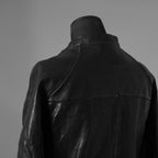 incarnation インカネーション / 極美品 21AW HORSE LEATHER NO COLLAR ZIP/F MOTO #2 LINED JB-4 ホース オーバーロック レザージャケット / 12411-41487-NK-01 / size S (BLACK)