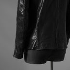 incarnation インカネーション / 極美品 21AW HORSE LEATHER NO COLLAR ZIP/F MOTO #2 LINED JB-4 ホース オーバーロック レザージャケット / 12411-41487-NK-01 / size S (BLACK)