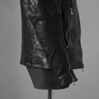 incarnation インカネーション / 極美品 21AW HORSE LEATHER NO COLLAR ZIP/F MOTO #2 LINED JB-4 ホース オーバーロック レザージャケット / 12411-41487-NK-01 / size S (BLACK)