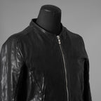 incarnation インカネーション / 極美品 21AW HORSE LEATHER NO COLLAR ZIP/F MOTO #2 LINED JB-4 ホース オーバーロック レザージャケット / 12411-41487-NK-01 / size S (BLACK)