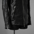 incarnation インカネーション / 極美品 21AW HORSE LEATHER NO COLLAR ZIP/F MOTO #2 LINED JB-4 ホース オーバーロック レザージャケット / 12411-41487-NK-01 / size S (BLACK)