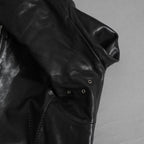 incarnation インカネーション / 極美品 21AW HORSE LEATHER NO COLLAR ZIP/F MOTO #2 LINED JB-4 ホース オーバーロック レザージャケット / 12411-41487-NK-01 / size S (BLACK)