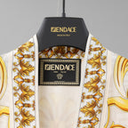 FENDACE フェンダーチェ フェンディ × ヴェルサーチェ コラボ / 22SS ゴールド バロッコプリント シルクローブガウン / FXD36 AK7M / size S (GOLD) レディース