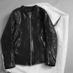 incarnation インカネーション / 極美品 21AW HORSE LEATHER NO COLLAR ZIP/F MOTO #2 LINED JB-4 ホース オーバーロック レザージャケット / 12411-41487-NK-01 / size S (BLACK)