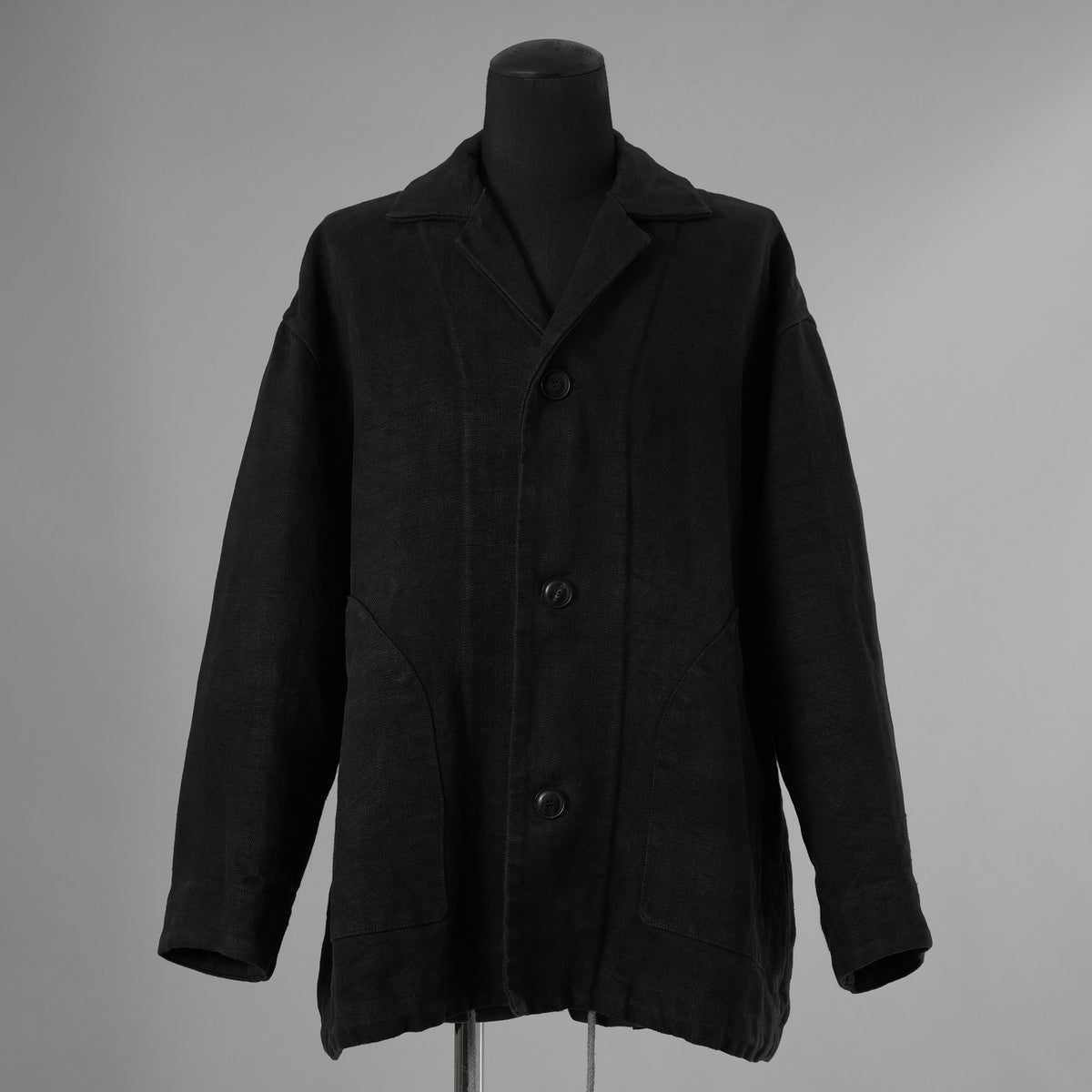新品 BIEK VERSTAPPEN ビーク フェルスタッペン / 25SS Heavy Belgian Stone Washed Linen Blouson Coat コート / CO06B-U / size S (CARBONE) 123041-alm