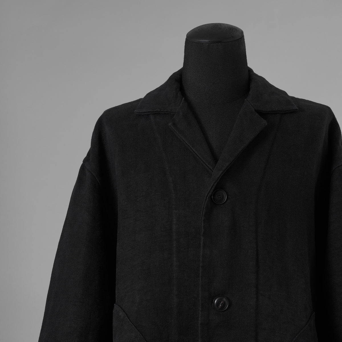 新品 BIEK VERSTAPPEN ビーク フェルスタッペン / 25SS Heavy Belgian Stone Washed Linen Blouson Coat コート / CO06B-U / size S (CARBONE) 123041-alm
