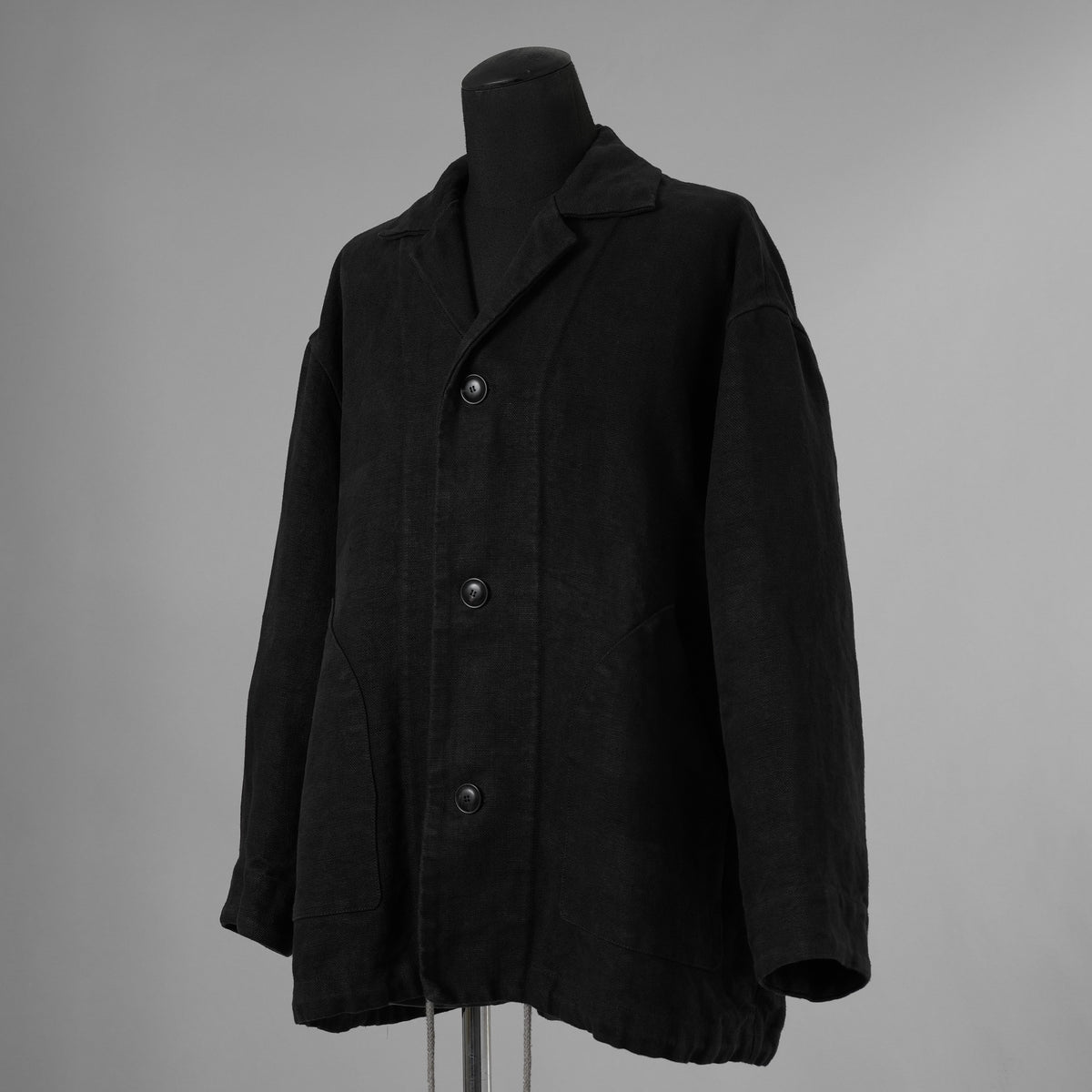 新品 BIEK VERSTAPPEN ビーク フェルスタッペン / 25SS Heavy Belgian Stone Washed Linen Blouson Coat コート / CO06B-U / size S (CARBONE) 123041-alm