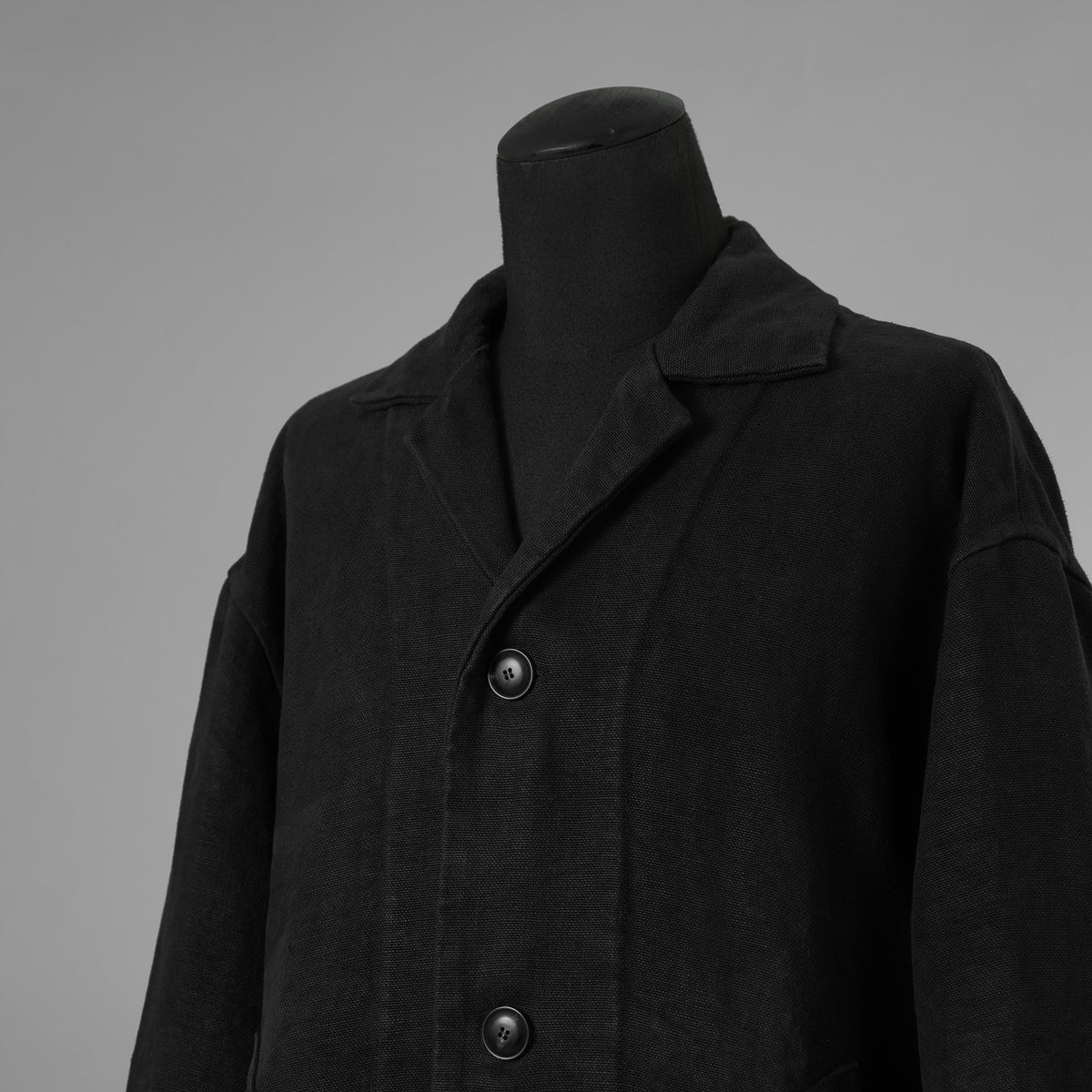 新品 BIEK VERSTAPPEN ビーク フェルスタッペン / 25SS Heavy Belgian Stone Washed Linen Blouson Coat コート / CO06B-U / size S (CARBONE) 123041-alm