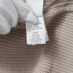 Brunello Cucinelli ブルネロクチネリ / 美品 22SS チュール切替 Vネックセーター /  ルーズフィット/ 袖シアー ビジュー装飾 / size XS (BEIGE) レディース
