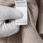 Brunello Cucinelli ブルネロクチネリ / 美品 22SS チュール切替 Vネックセーター /  ルーズフィット/ 袖シアー ビジュー装飾 / size XS (BEIGE) レディース