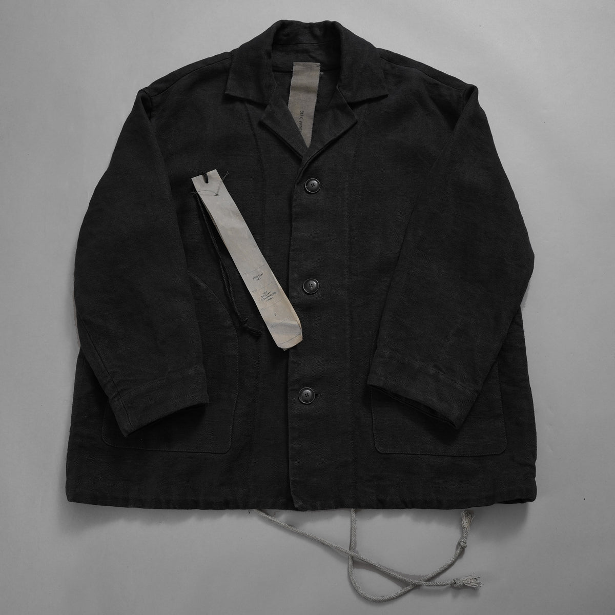 新品 BIEK VERSTAPPEN ビーク フェルスタッペン / 25SS Heavy Belgian Stone Washed Linen Blouson Coat コート / CO06B-U / size S (CARBONE) 123041-alm