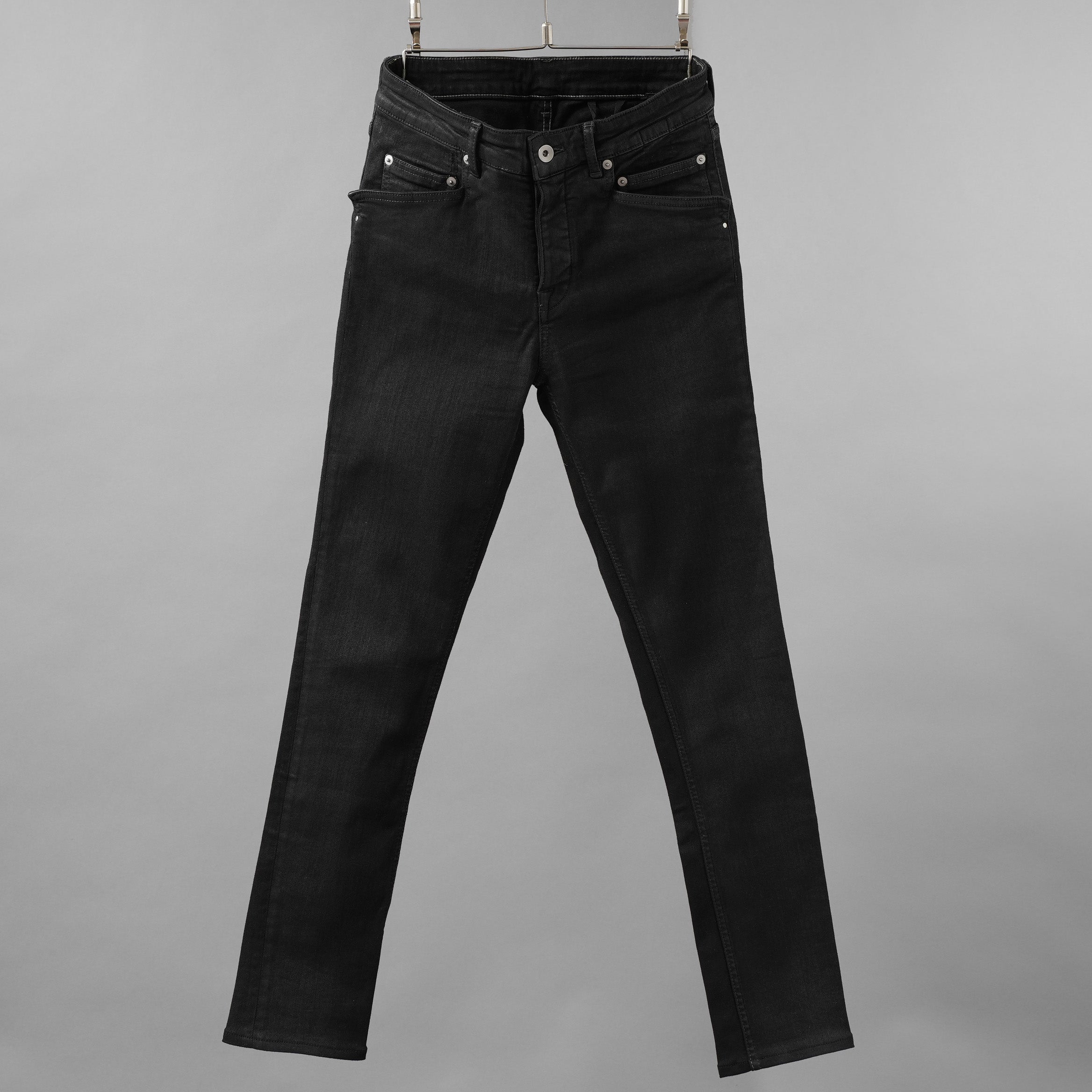 Rick Owens DRKSHDW ダークシャドウ / 美品 22SS TYRONE CUT コーティング スキニーデニム パンツ / DU01B7364-SBB / size 30 (BLACK)