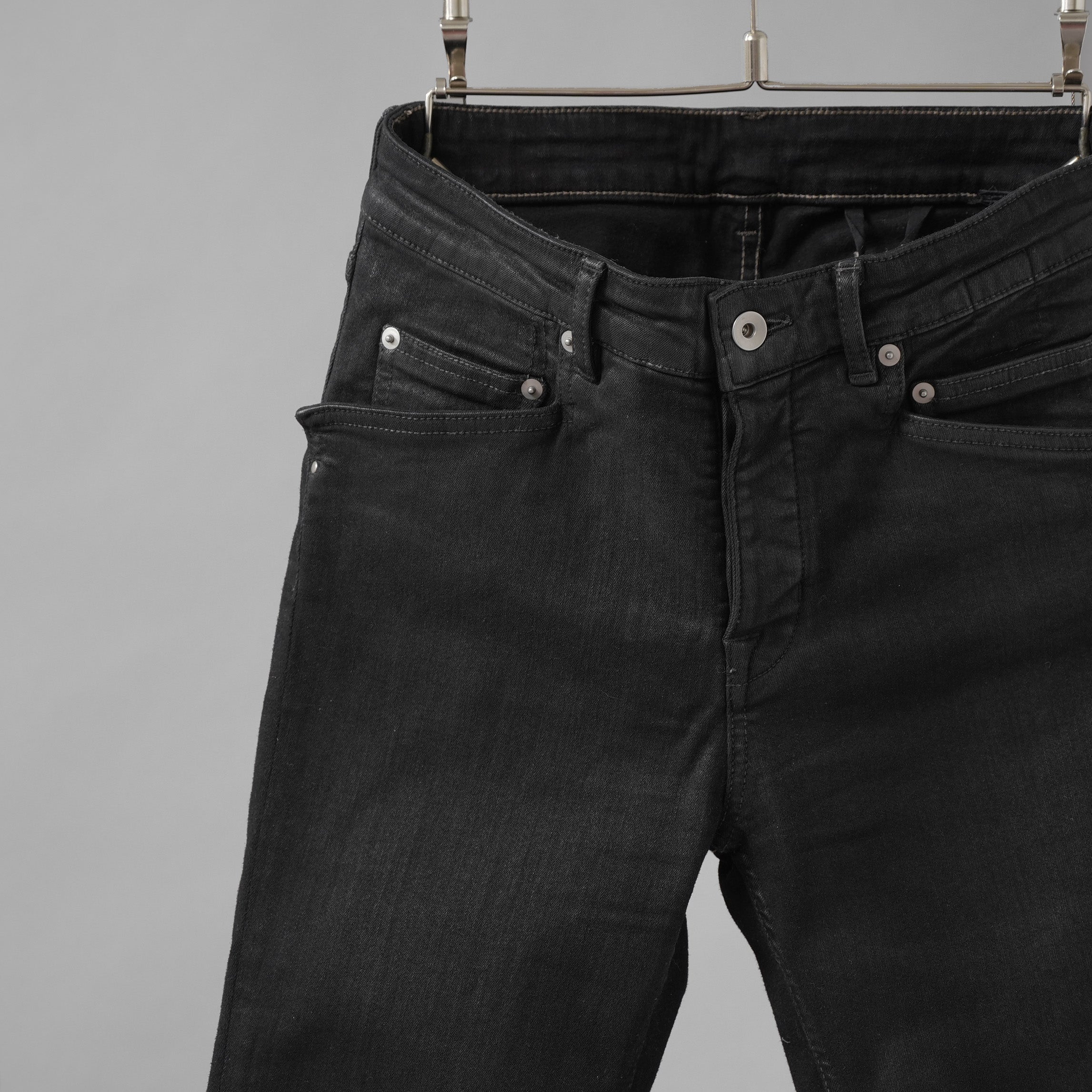 Rick Owens DRKSHDW ダークシャドウ / 美品 22SS TYRONE CUT コーティング スキニーデニム パンツ / DU01B7364-SBB / size 30 (BLACK)