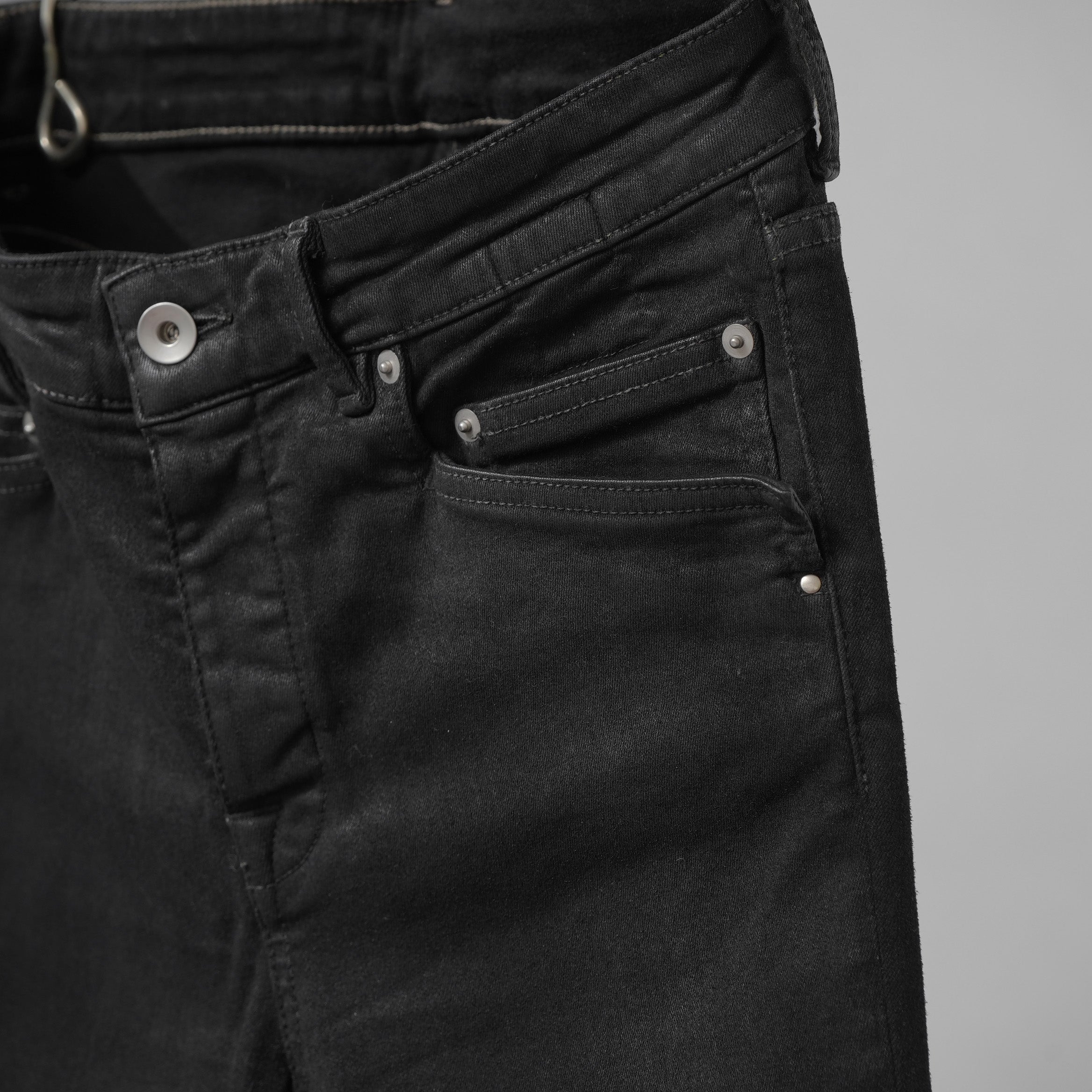 Rick Owens DRKSHDW ダークシャドウ / 美品 22SS TYRONE CUT コーティング スキニーデニム パンツ / DU01B7364-SBB / size 30 (BLACK)