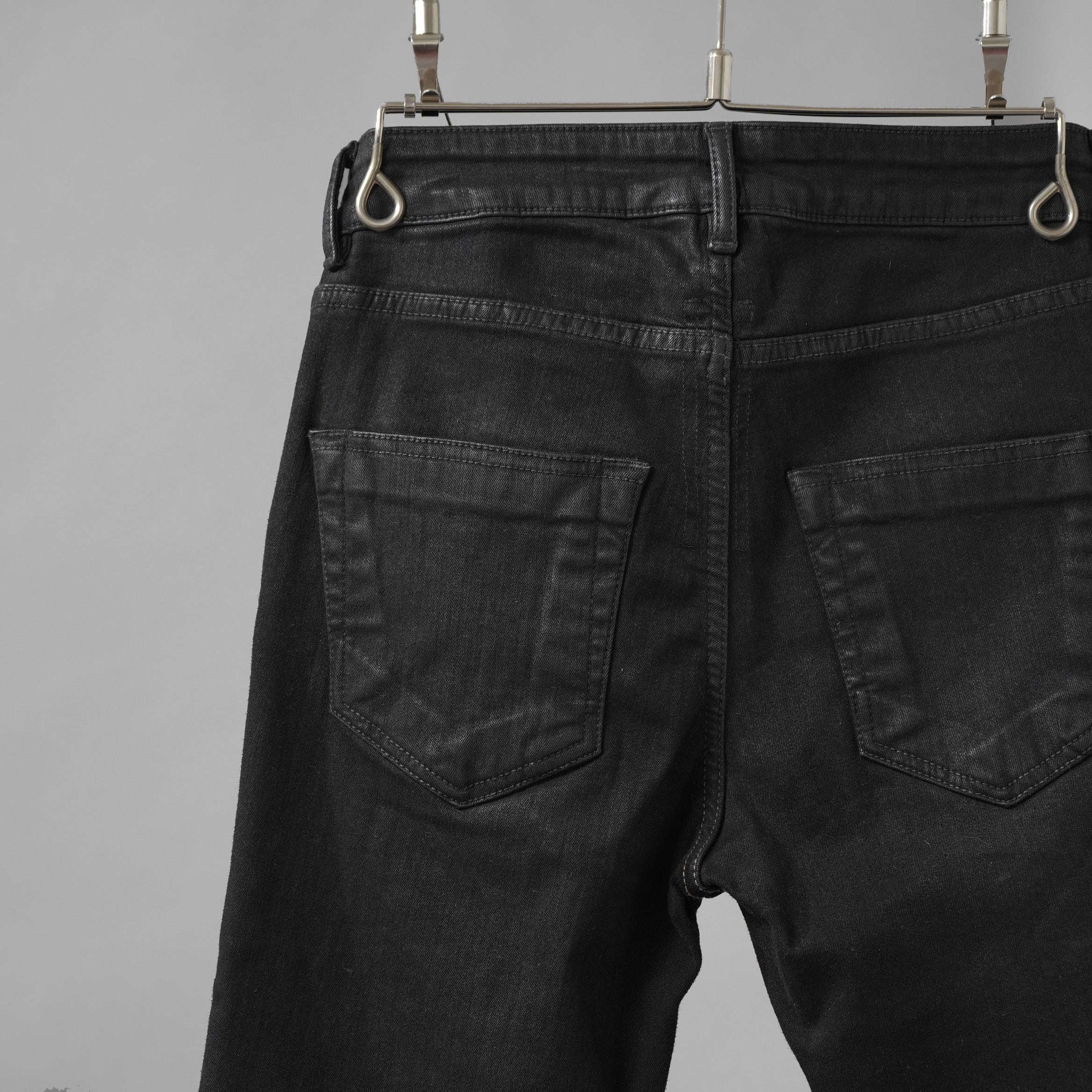 Rick Owens DRKSHDW ダークシャドウ / 美品 22SS TYRONE CUT コーティング スキニーデニム パンツ / DU01B7364-SBB / size 30 (BLACK)