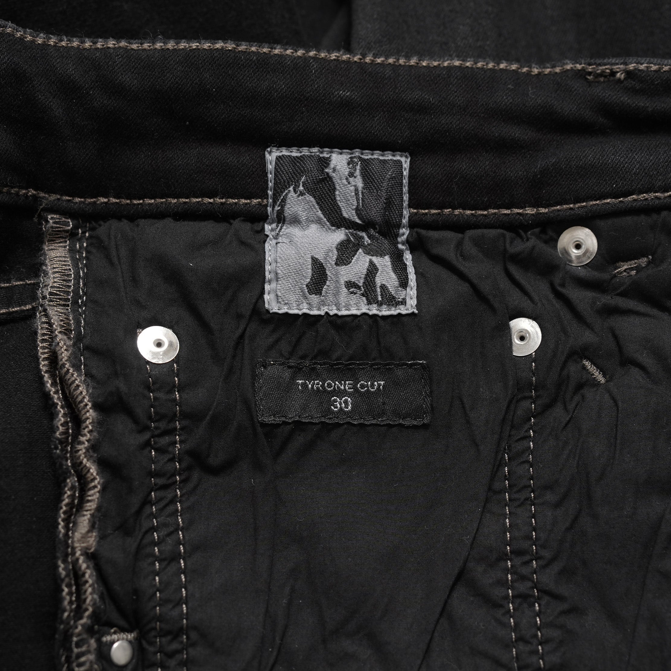 Rick Owens DRKSHDW ダークシャドウ / 美品 22SS TYRONE CUT コーティング スキニーデニム パンツ / DU01B7364-SBB / size 30 (BLACK)