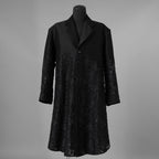 TAAKK ターク / 美品 24AW JACKET LONG SHIRT ウール ジャガード切替 ロング ジャケットシャツ コート / TA24AW-JK005 / size 2 (BLACK) 352124-in-ue