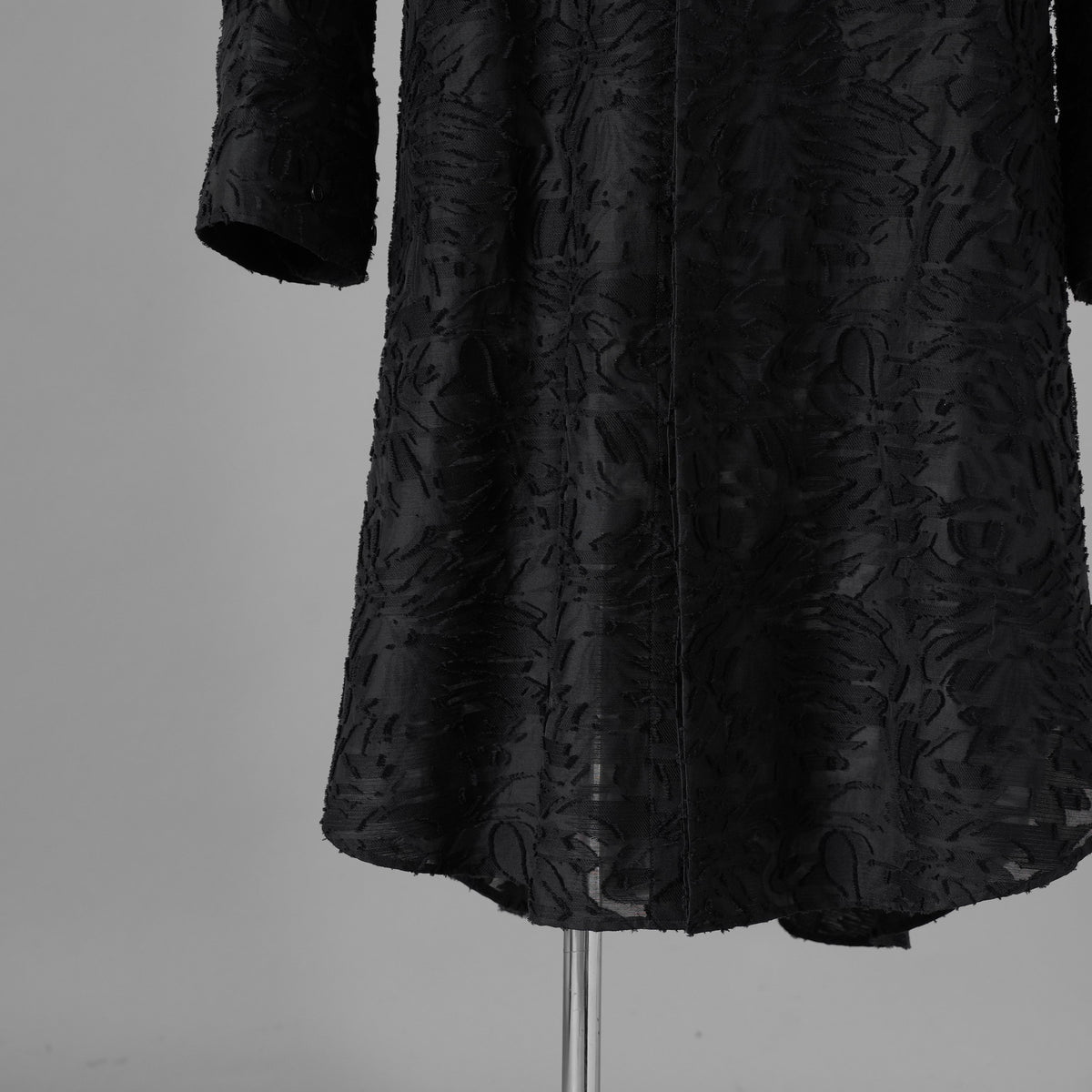 TAAKK ターク / 美品 24AW JACKET LONG SHIRT ウール ジャガード切替 ロング ジャケットシャツ コート / TA24AW-JK005 / size 2 (BLACK) 352124-in-ue