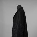 TAAKK ターク / 美品 24AW JACKET LONG SHIRT ウール ジャガード切替 ロング ジャケットシャツ コート / TA24AW-JK005 / size 2 (BLACK) 352124-in-ue